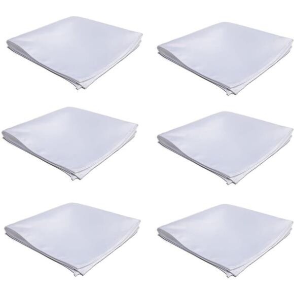 Mens Pocket Squares Handkerchief 6 PK Wedding Party Solid Color Handkerchiefs - Picture 1 of 3